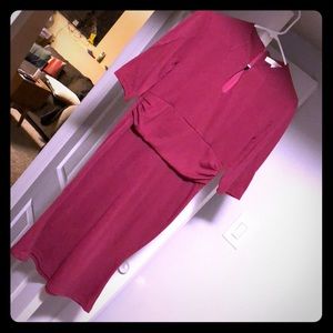 Vintage-style Plum color dress, fitted & made well